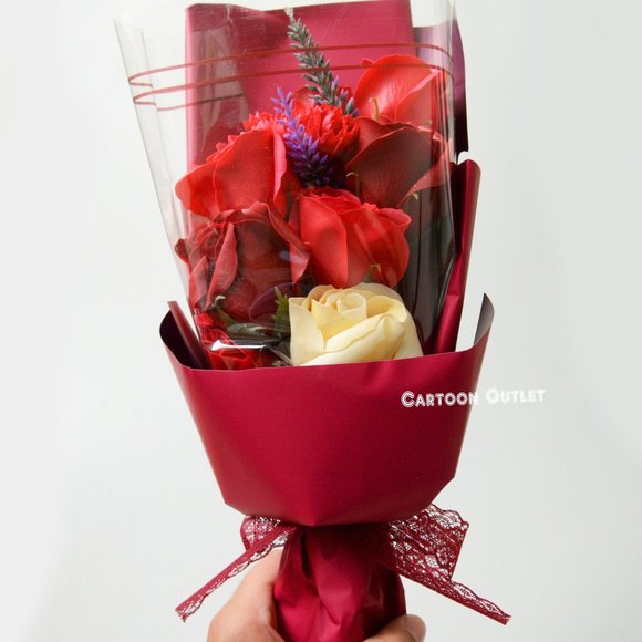 Red Scented Soap Rose Bouquet W/ Gift Box Birthday Gift Valentine Gift - Picture 8 of 9
